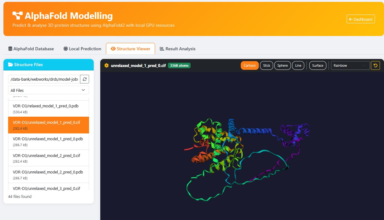 AlphaFold Structure Viewer &mdash; 3D Cartoon Rendering